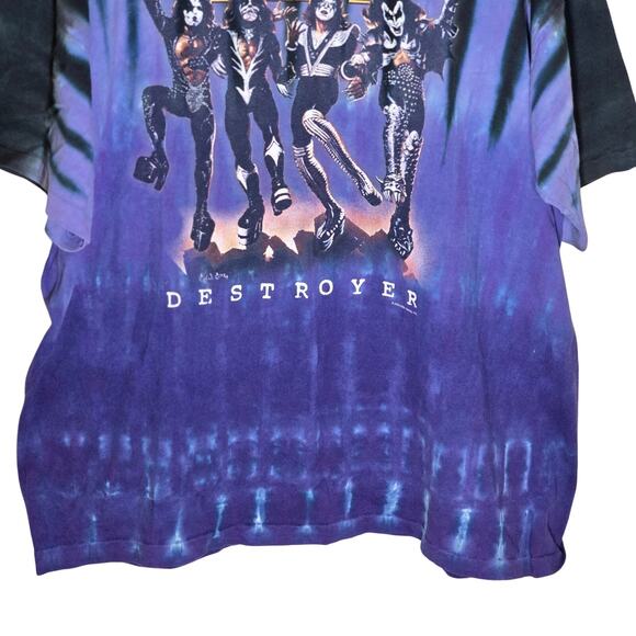 KISS 2005 Destroyer Rock Concert Tie Dye Shirt Men's X-Large Liquid Blue Purple - Picture 3 of 6